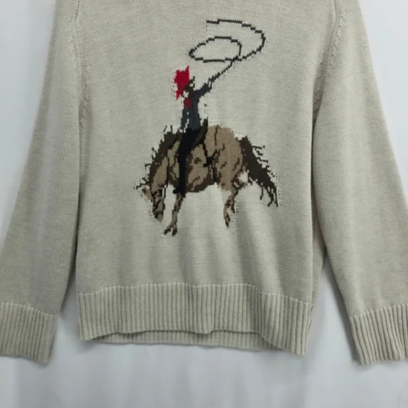 NWT Abercrombie & Fitch Madeline Cowgirl Crewneck Sweater Western Knit Size Sm - Picture 7 of 16